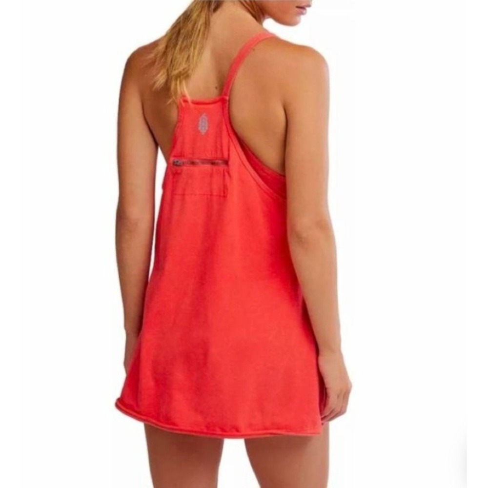 Free People Movement Hot Shot Mini Dress Neon Pink Electric Sunset Size S NWT
